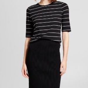 Plus Size Short Elbow Sleeve T-Shirt, White